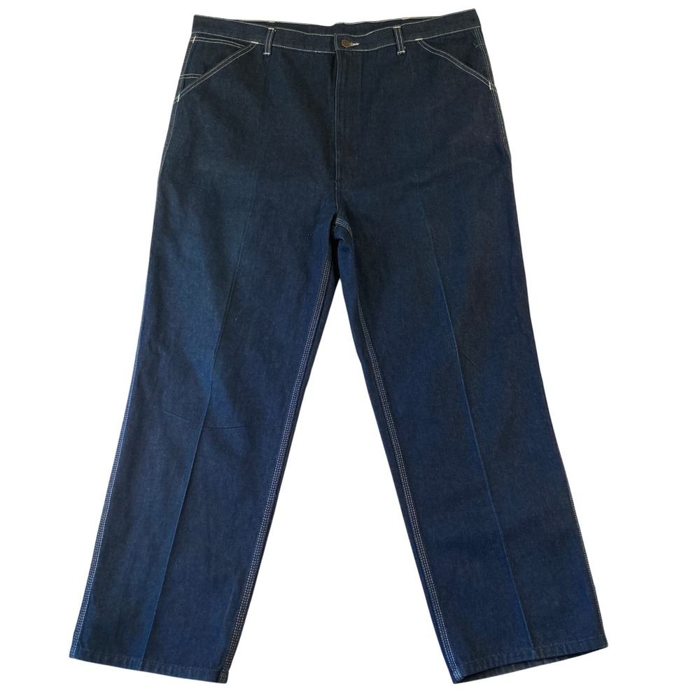 Vintage Roebucks Carpenter Jeans Men 44x32 (Fit 42x30) Dark Wash Made in USA